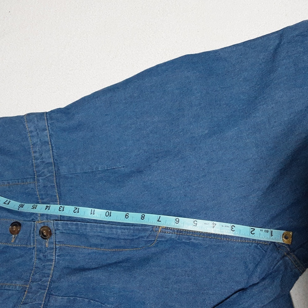 Sincerely Jules 100 % Cotton Women's   Blue Denim Jumsuit Size L. Missing Belt. - Picture 10 of 14